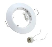 eufeifeiegds Plafonnier encastré rond à LED, finition nickel chromé, blanc et noir, cadre réglable, douille for ampoule MR16 GU10(White with 3003)