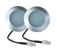 eufeifeiegds Spot LED encastré 2 pièces, trou de 40 mm, 1,5 W, 12 V CC, éclairage cuisine, sous-meuble, lampe sol(White 6000K,EL CONNECTOR_NO)