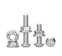 eufeifeiegds Vis à tête hexagonale ronde, boulons clé Allen et écrous bride dentelée, ensemble combiné M2.5 M3 M4 M5 304 A2 en acier inoxydable wefeiegds(120mm,M4(10sets))