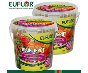 Euflor 2 x 1 kg Engrais Longue Durée Granulés Pour Plantes en Pot Jardin