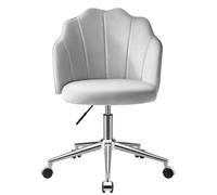 Eufurnibi Chaise Coiffeuse Chambre, Chaise Pivotante à Roulette pour Fille, Siege de Bureau Confortable, Montage Facile, Grise