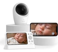 eufy Babyphone avec caméra E21, 4K UHD, écran 5" (720p), Mode WiFi Hybride/Hors Ligne, contrôle par Application et Moniteur, Fonction panoramique et inclinable, Zoom 8X, caméra Portable avec Batterie