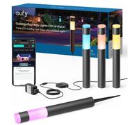 Eufy Éclairage d'extérieur E10 Lot de 4 ampoules LED RGBWW intelligentes filaires, étanche IP65 pour jardin et terrasse, contrôle par Alexa et application, thèmes lumineux IA infinis pour fêtes, intég