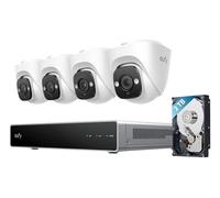 eufy Security, Caméra Surveillance PoE,Système de vidéosurveillance NVR PoE eufy E41, 4 caméras tourelles 4K, 122°,Vision Nocturne Couleur, 24/7,détection IA, Stroboscope,2 to préinstallés,4K UHD,