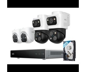 Eufy NVR Security System S4 Kit 4 Caméras IP Balle 16MP 3840x2160 PoE, Zoom Optique 8x, FOV 122°, Pan/Tilt, WiFi, Disque Dur 2To, IP67