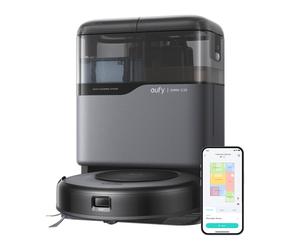 eufy Omni C20 Aspirateur robot avec station tout-en-un, vidage automatique, fonction de lavage et de séchage de voiture, 7 000 Pa, design 8,5 cm, fonction de lavage, verrouillage enfant