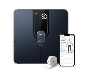 eufy P2 Pro Balance Connectée WiFi, Bluetooth, 16 Mesures Dont Poids, Fréquence Cardiaque, Graisse Corporelle, IMC, Masse Musculaire et Osseuse, Mode Corps Virtuel 3D, Précision 50 g/0,1 lb