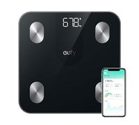 eufy Pèse-personne numérique avec Bluetooth, balance de graisse corporelle, 12 mesures, poids/graisse corporelle/IMC, analyse de la composition corporelle, noir, lbs/kg, Smart Scales A1