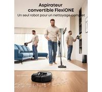 eufy Robot aspirateur 3-en-1 E20, autovidage, 30 000 pa Max, système de Filtration à 5 Niveaux, Charge Rapide, contournement des Obstacles, Pro-Detangle Comb, pour Tapis, endroits étroits, escaliers.