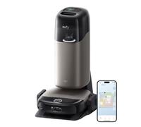 eufy Robot aspirateur Laveur S2, 30 kPa Aspiration Durable, AeroTurbo™ 2.0, HydroJet™ 2.0, Nettoyage écologique à l'eau électrolysée, Coins et rebords, brosses DuoSpiral™, Station UniClean™ 12-en-1