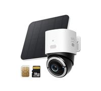 eufy Security 4G LTE Cam S330 Caméra de sécurité sans fil cellulaire 4K, panoramique et inclinable, fonctionne à l'énergie solaire, 4G et Wi-Fi duo, suivi de véhicule humain/de véhicule, avec carte