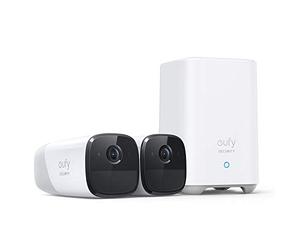 eufy Security, Caméra de Surveillance WiFi Extérieure Domestique sans Fil, eufyCam 2 Pro 2 cams, Autonomie de 365j, HomeKit, Résolution 2K, Étanchéité IP67, Vision Nocturne
