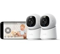 eufy Security Camera Interieure E30, 2-Pack, caméra de Surveillance 4K UHD, Rotation 360° et Inclinaison, Vision Nocturne en Couleur, détection par IA, Suivi Automatique, Fonctionne avec Homekit