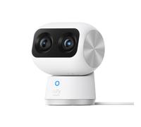 eufy Security Caméra intérieure S350, Caméra à double objectif, Caméra de surveillance 4K UHD avec zoom 8× et rotation/inclinaison 360 °, Idéale comme moniteur pour animaux/sécurité/bébé
