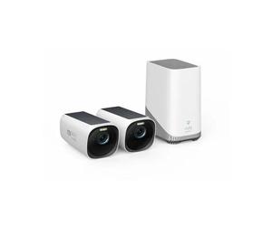 EUFY Security Camera System E8144323 - 2x Cam E41 T8144 1x HomeBase 3 3W Solar Panel EU Set