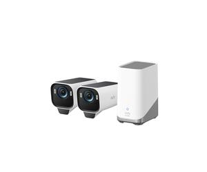 eufy Security eufyCam S3 Pro Kit de caméra de sécurité solaire d'extérieur sans fil avec panneau solaire, vision nocturne en couleur, 4K, Forever Power 2.0, reconnaissance faciale AI, stockage local
