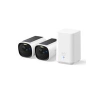 eufy Security Kit de 2 caméras eufyCam E40 (HomeBase 2),caméras de sécurité solaires sans Fil pour l’extérieur, 2K avec Panneau Solaire intégré, Vision Nocturne MaxColor, Configuration 2+1.