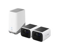 eufy Security SoloCam S220 Camera Surveillance WiFi exterieure sans Fil Solaire, 2 Pack + Homebase3, résolution 2K, Camera Solaire, Compatibile avec Alexa, Wi-FI 2.4 GHz, sans Frais Mensuels
