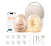eufy Security Tire-lait portable de massage chauffant S2 Pro, HeatFlow, bride double scellée, lumière du mamelon, rythme de bricolage, alerte de lait complet et de fuite, étui de charge sans fil