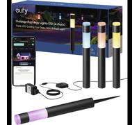 Eufy T8L30311 - Kit de 4 Éclairages de Plancher Extérieur LED E10 Multicolore, Corps en Aluminium IP65, 350lm, Télécommandé, -20°C à 45°C