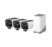 eufyCam S3 Pro, Kit de 3 caméras de surveillance extérieures sans fil solaires 4K, MaxColor Vision nocturne, Forever Power 2.0, IA de reconnaissance faciale, mémoire local extensible, sans frais d’abo