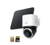 Eufy Caméra de surveillance S330 – 4K UHD, Wi‑Fi/4G LTE, Panoramique, Solaire, Suivi IA, carte SIM