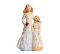 EUG-PRODUCTS Mère ou Fille : Maman Tenant des Fleurs et Tenant la Main de la Fille, d'anniversaire pour la fête des mères et Noël, Figurines créatives de mère et de Femme