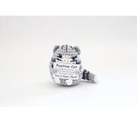 EUG-PRODUCTS Poupée de chat de poche Hug Positive en laine épaisse grise tricotée épaisse chat gris avec énergie positive, cadeau de courage, bon rétablissement, cadeaux pour garçons et filles