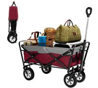 EUGAD 0008HC Chariot de Transport pour Jardin Max. 80kg Chariot Pliable à 4 Roues Tissu Oxford Pourpre+Gris