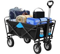 EUGAD 0009HC Chariot de Transport pour Jardin Max. 80kg Chariot Pliable à 4 Roues Tissu Oxford Anthracite+Turquoise