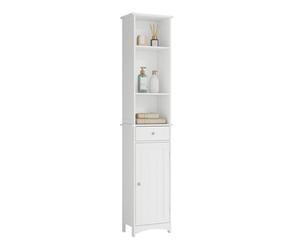 EUGAD 0024WY Meuble Colonne Armoire sur Pied pour Salle de Bain avec tiroir Commode de Rangement 33x23x165cm Blanc