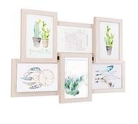 EUGAD 0048XK Cadre photo Galerie pour 6 photos 10x15cm Décoration montage mural cadre en MDF Chêne