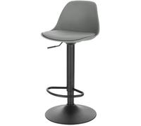 EUGAD 1 X Tabouret de Bar en Cuir synthétique Gris réglable en Hauteur et pivotant à 360 °
