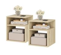 EUGAD 2 x Table de Chevet, 35x35x41,5cm, en Bois d'Ingénierie, Chêne Clair