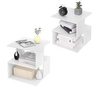 EUGAD 2 x Table de Chevet, 40x40x43,5cm, Blanc