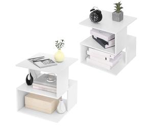 EUGAD 2 x Table de Chevet, 40x40x43,5cm, Blanc