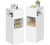 EUGAD 2 x Table de Chevet Étroite, en Aggloméré, Blanc