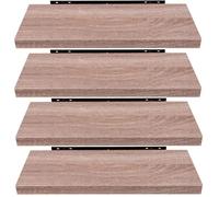 EUGAD 4 pièces Étagère Murale étagères suspendues en Bois,120x22,9x3,8cm Chêne Jaune