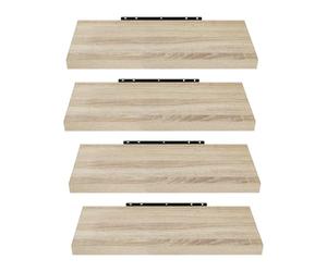 EUGAD 4 pièces Étagère Murale étagères suspendues en Bois,50x22,9x3,8cm Sonoma Chêne 0091QJ-4