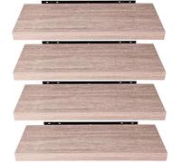 EUGAD 4 pièces Étagère Murale étagères suspendues en Bois,50x22,9x3,8cm Sonoma Chêne 0091QJ-4