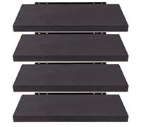 EUGAD 4 pièces Étagère Murale étagères suspendues en Bois,60x22,9x3,8cm Noir Bois Foncé 0125QJ-4