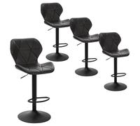 EUGAD 4 X Tabourets de Bar, Tabouret de Cuisine en Similicuir et métal, Réglable et Rotatif, Anthracite 0665BY-4