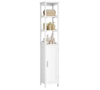 EUGAD Armoire de Rangement Polyvalente Haute et Étroite 3 Étagères Ouvertes pour Salle de Bain ou Salon - MDF Blanc