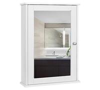 EUGAD Armoire de Toilette avec Miroir Armoire Murale Rangement Salle de Bain Meuble MDF 42x12x58,5 cm Blanc