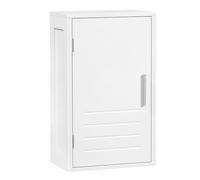 EUGAD Armoire Murale Salle de Bain, Armoire de Toilette, avec 1 Porte, Étagère Réglable, en MDF, Blanc, 30x18,5x50 cm