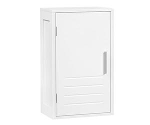 EUGAD Armoire Murale Salle de Bain, Armoire de Toilette, avec 1 Porte, Étagère Réglable, en MDF, Blanc, 30x18,5x50 cm