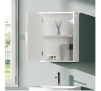 EUGAD Armoire Murale Salle de Bain, Armoire Pharmacie en MDF, Meuble WC Suspendu avec Porte, 40x18x51cm, Blanc