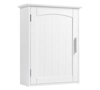 EUGAD Armoire Murale Salle de Bain, Meuble Salle de Bain, Armoire Pharmacie, Meuble WC Suspendu, avec Étagère Réglable, Porte, en MDF, Blanc, 40x17x51cm