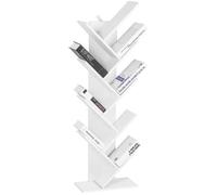 EUGAD Bibliothèque de Rangement 40x20x127cm - Étagère de Rangement 8 Niveaux ,Blanc