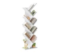 EUGAD Bibliothèque de Rangement 40x20x127cm - Étagère de Rangement 8 Niveaux ,Blanc